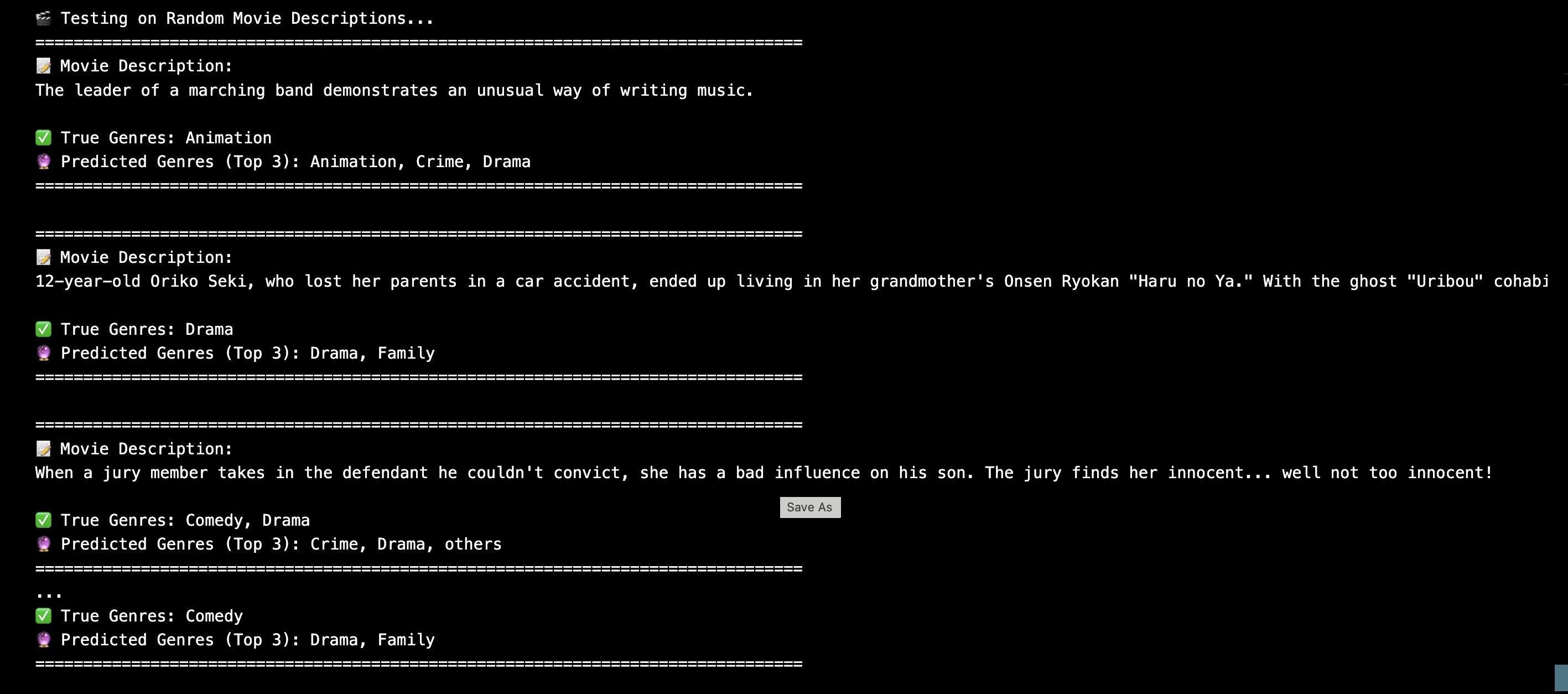 Prediction comparison