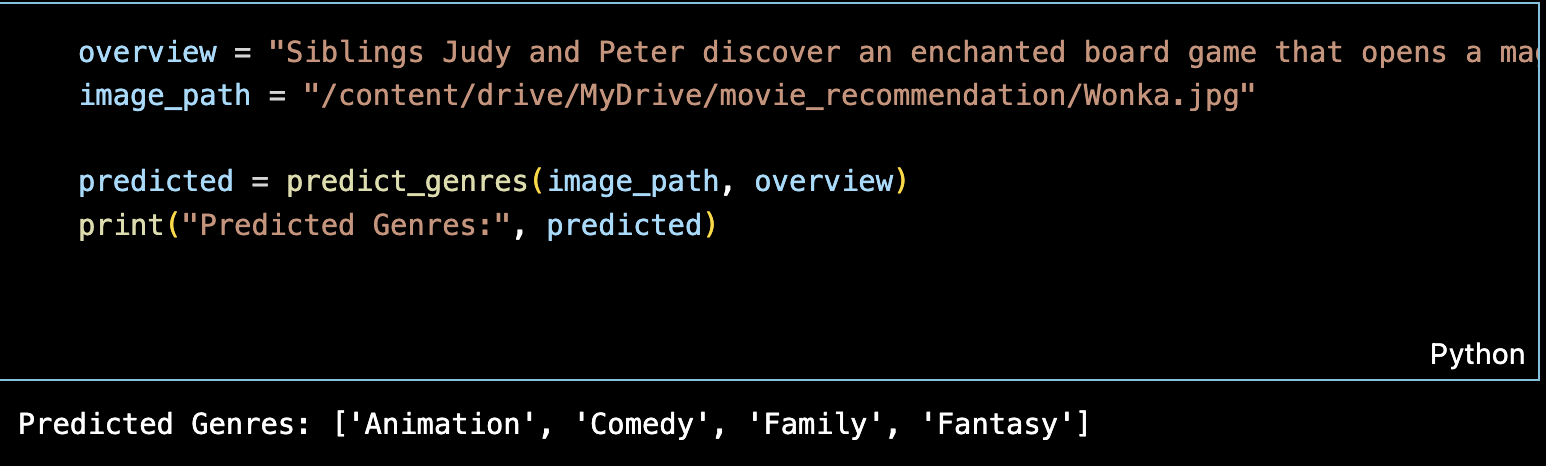 Sample Inference Output